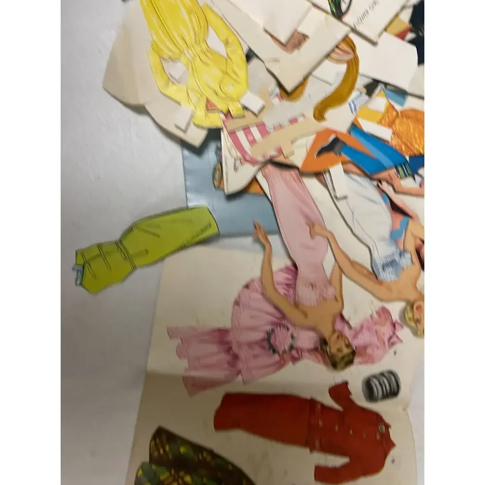 Vintage 1963 Barbie Ken Midge Paper Dolls Book Whitman Costumes Cut Out Set